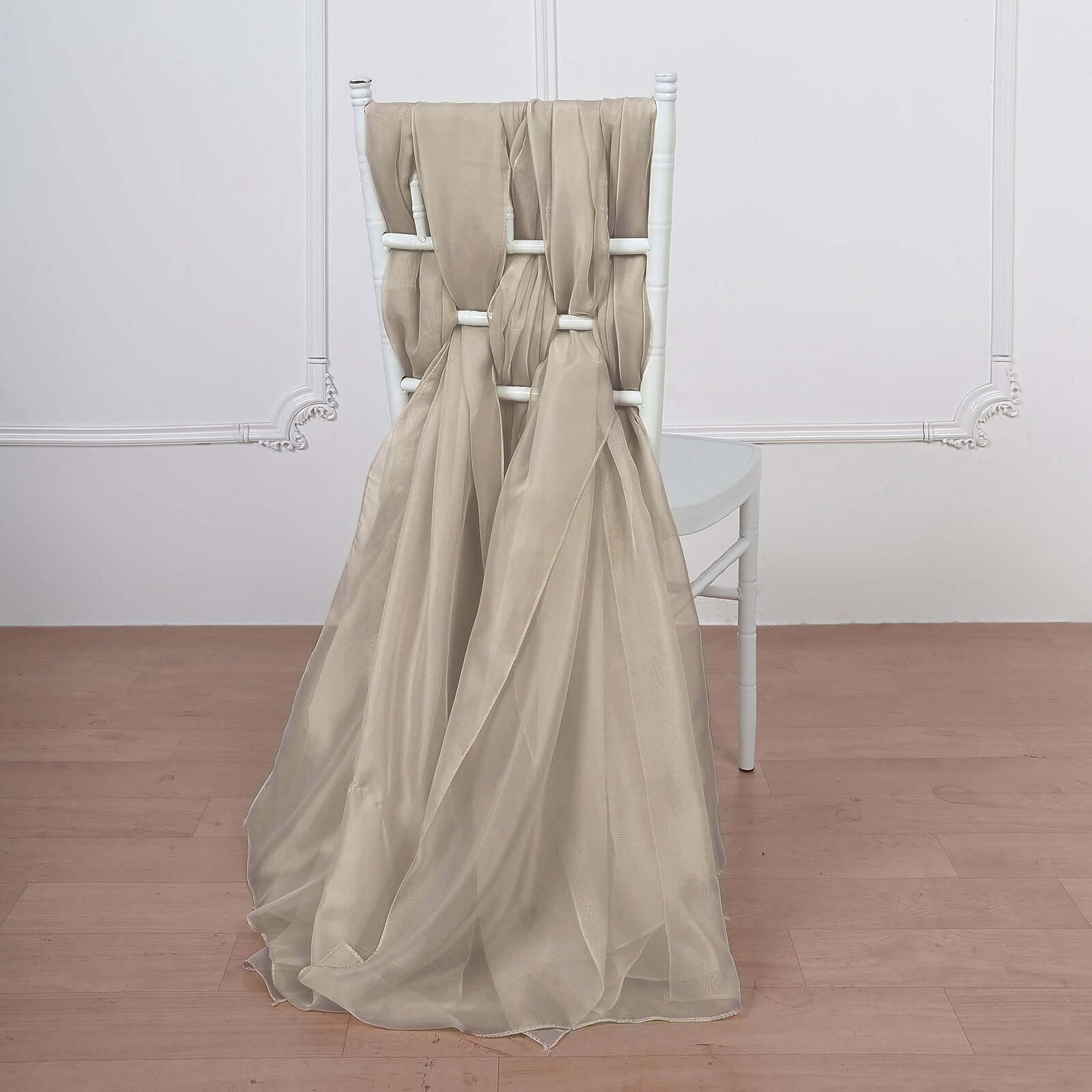 Exclusive 5-Pack Natural Chiffon Chair Sashes - 22x78