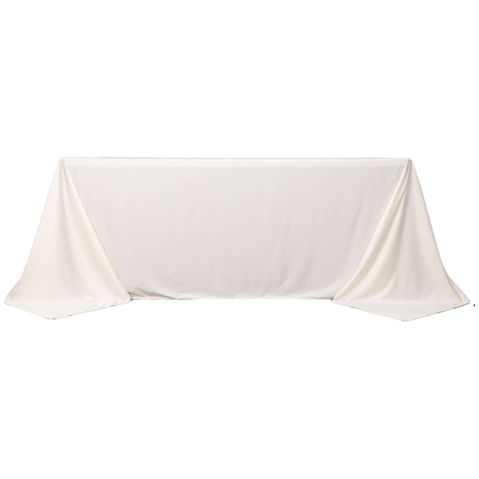 Ivory Premium Scuba 90x132 Wrinkle-Free, Stain-Resistant Seamless Tablecloth