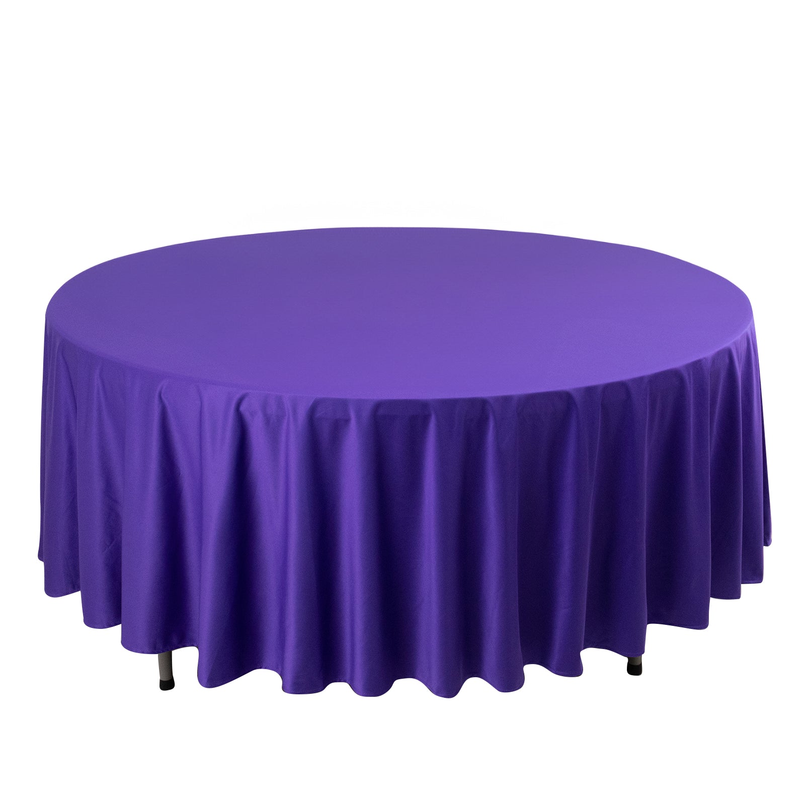 Premium Purple 108-Inch Round Scuba Tablecloth - Wrinkle-Free & Stain-Resistant for Events