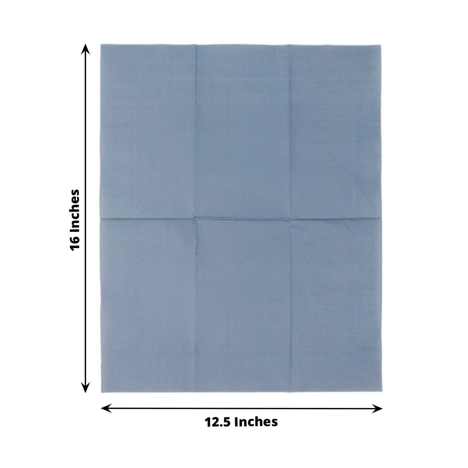 50-Pack Soft Dusty Blue Disposable 2-Ply Paper Napkins - Ideal for Weddings