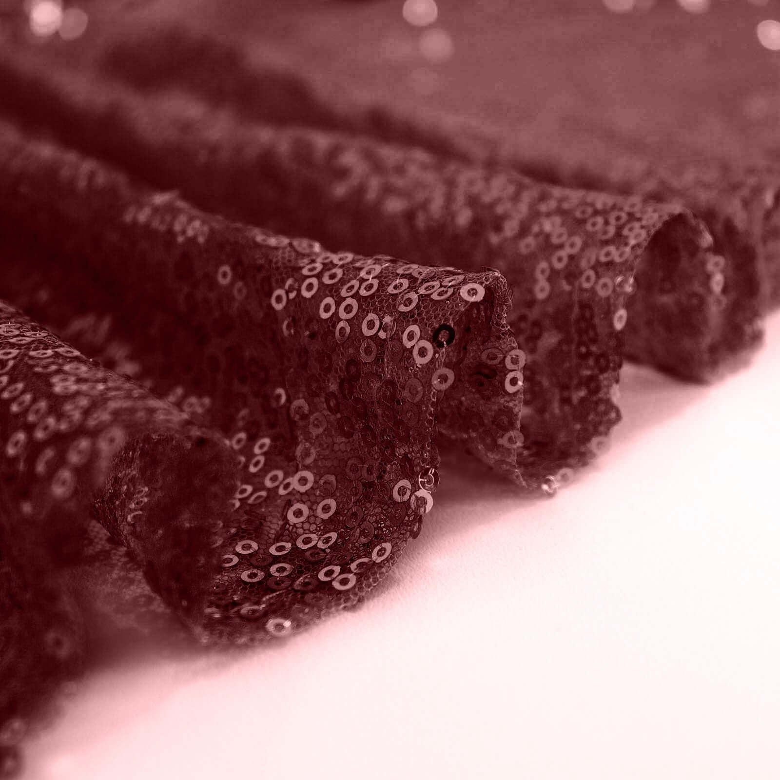 Hot Deal! Burgundy Seamless Glittering Sequin 120-Inch Round Tablecloth for Events