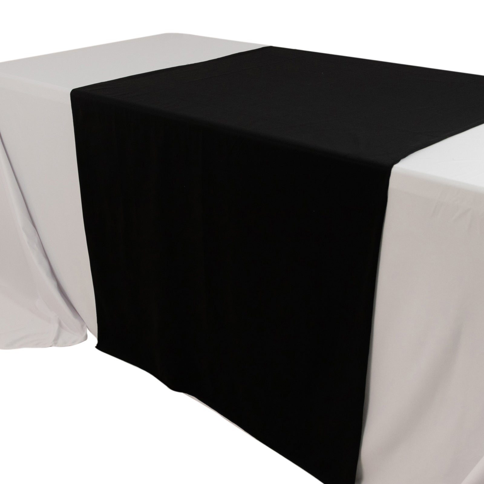 Black Durable Polyester 36x72 Table Runner for Trade Shows