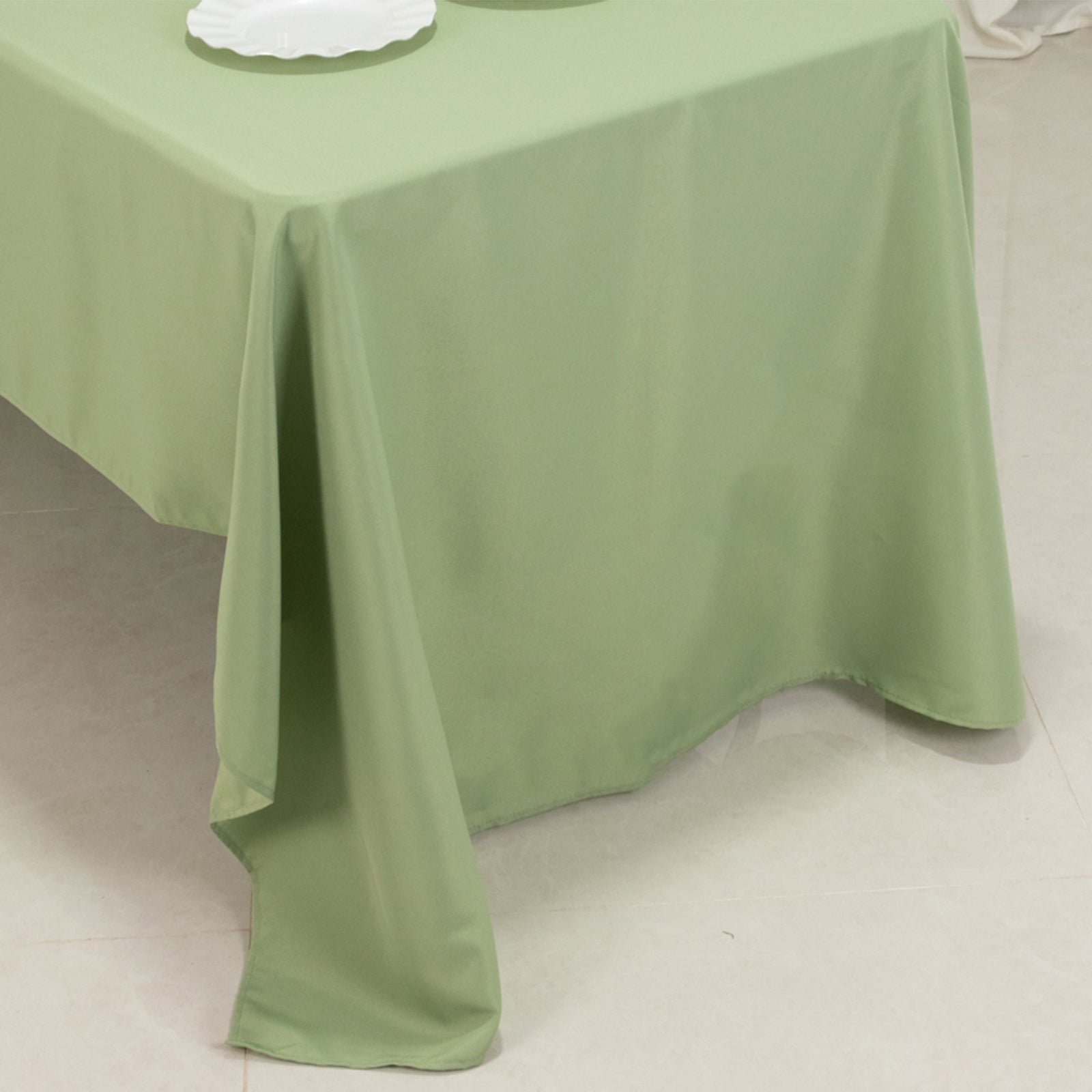 Hot! Sage Green 60x126 Polyester Rectangle Tablecloth - 220GSM Stain-Resistant Finish
