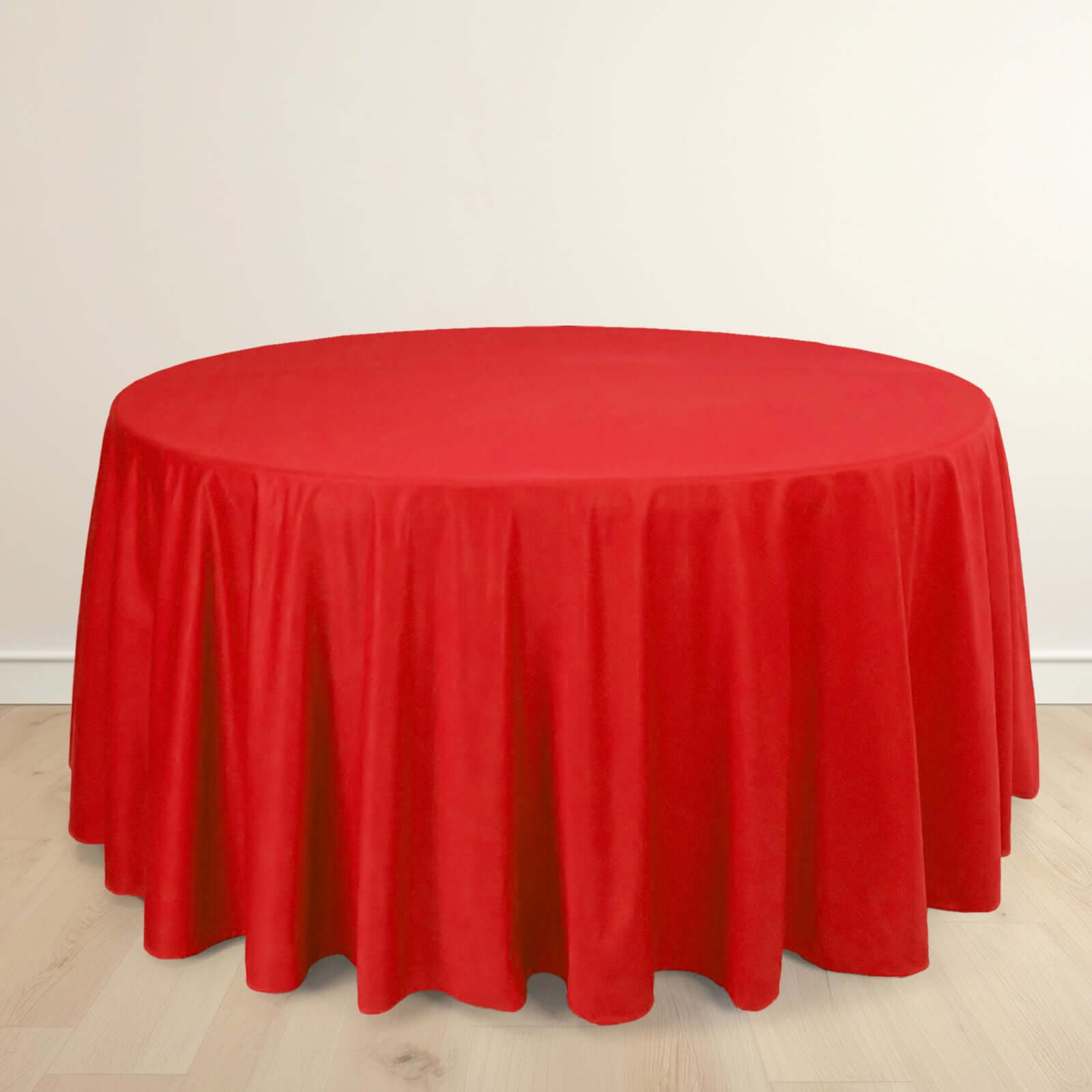 Red Premium Scuba 120-Inch Round Tablecloth - Wrinkle & Stain Resistant