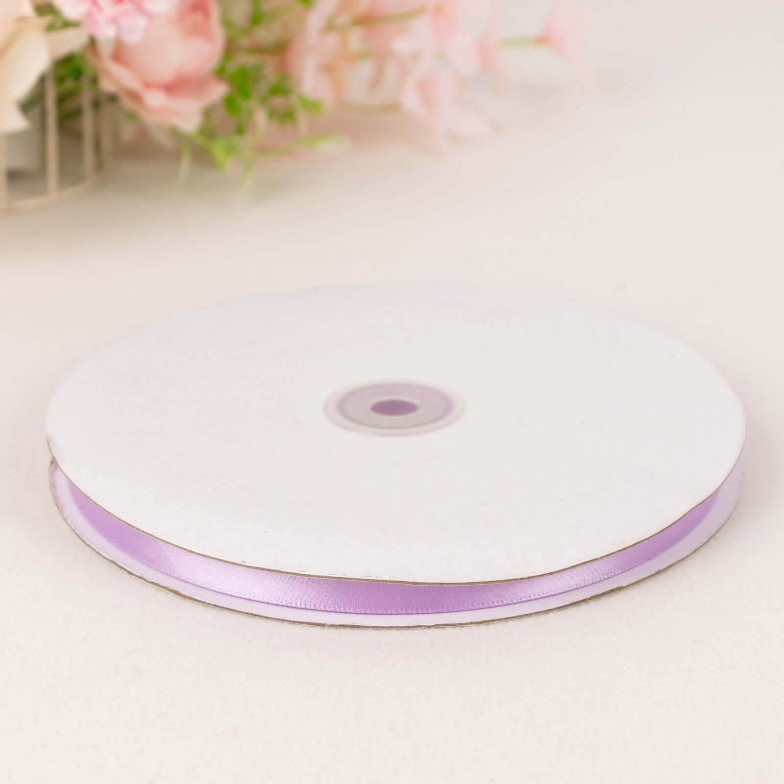 100 Yards 3/8-Inch Lavender Lilac Single-Sided Decorative Satin Ribbon