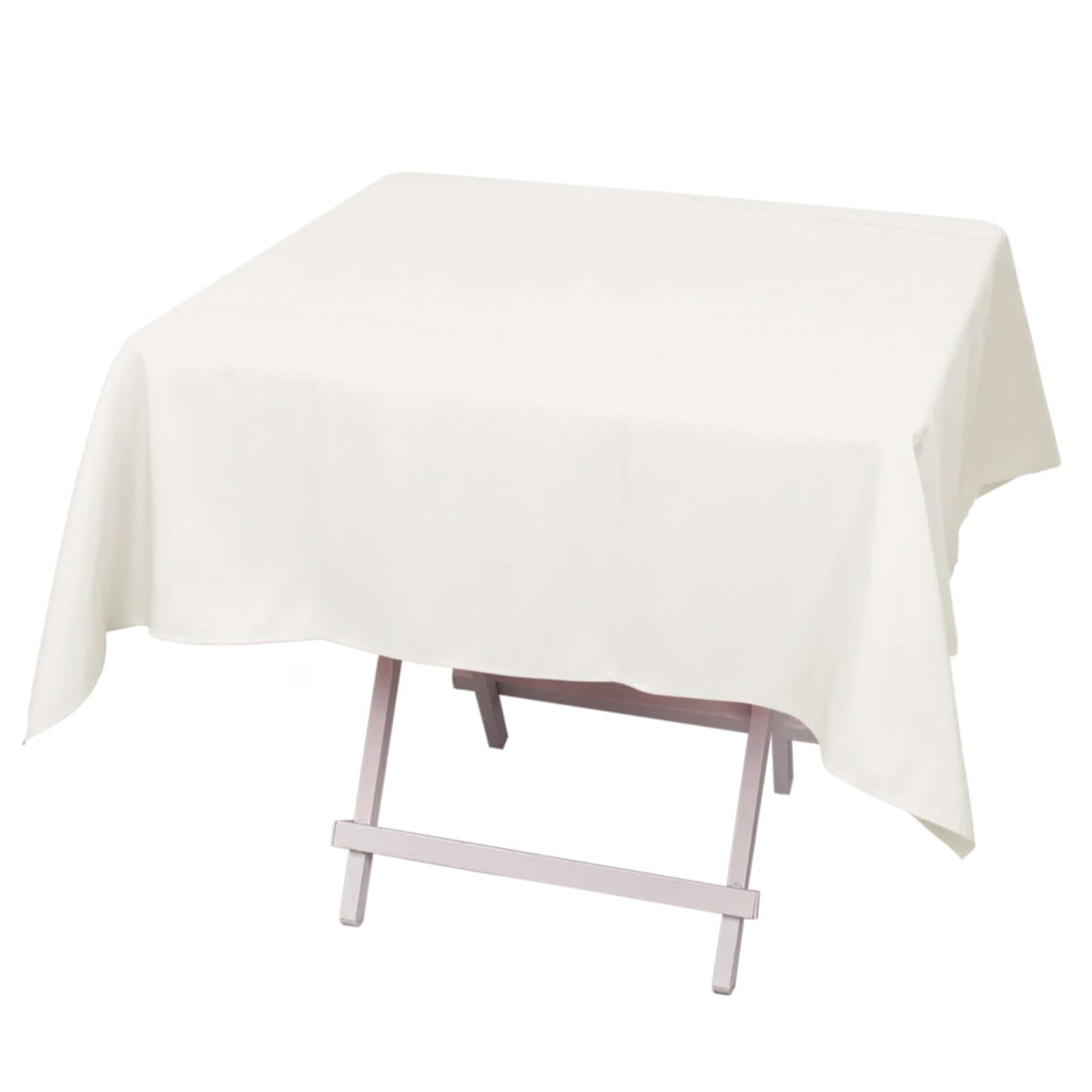Ivory 54x54 Premium Polyester Tablecloth - Stain & Wrinkle-Resistant, 220GSM