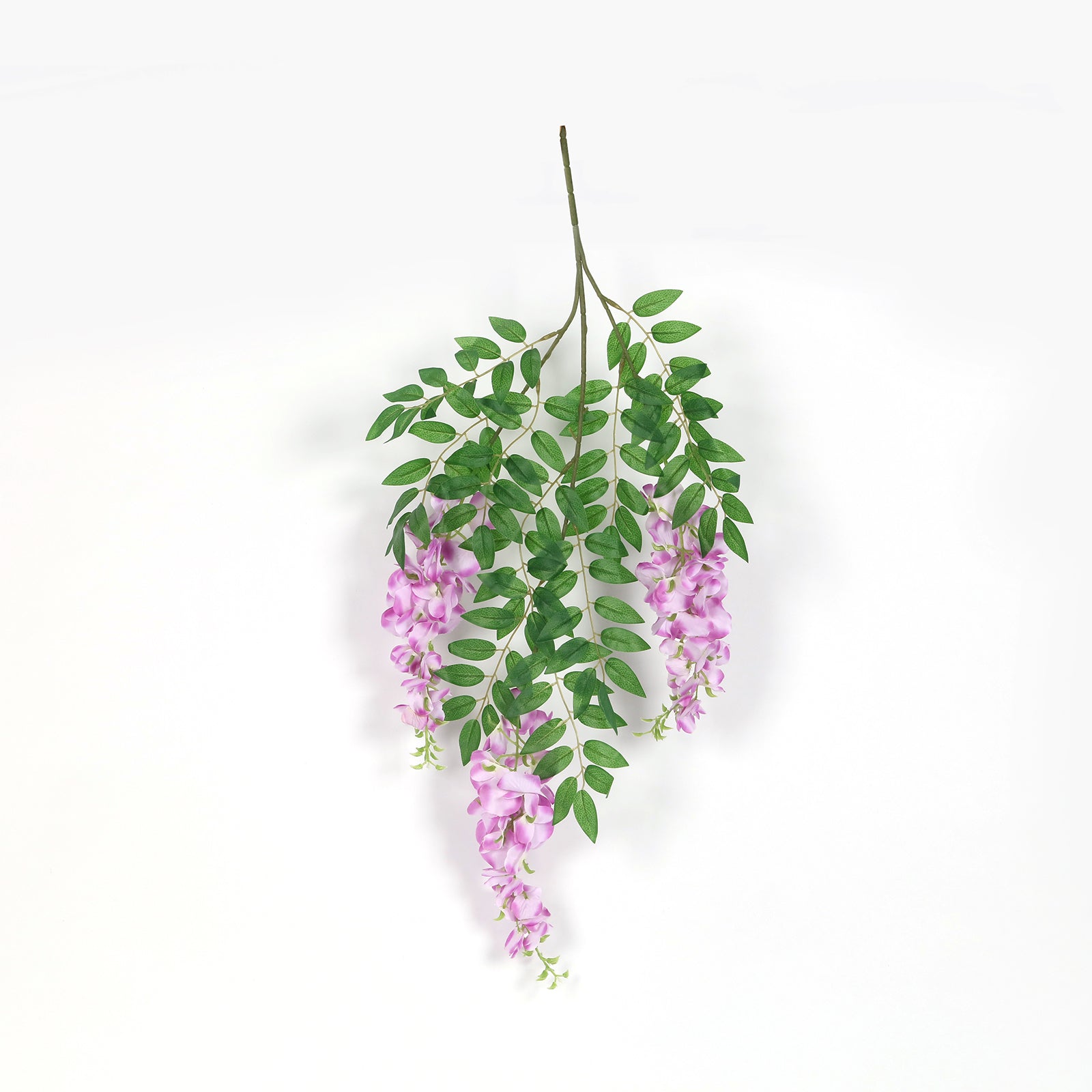 55-Inch Artificial Silk Lavender Lilac Wisteria Vine Round Hanging Floral Chandelier with Detachable Branches