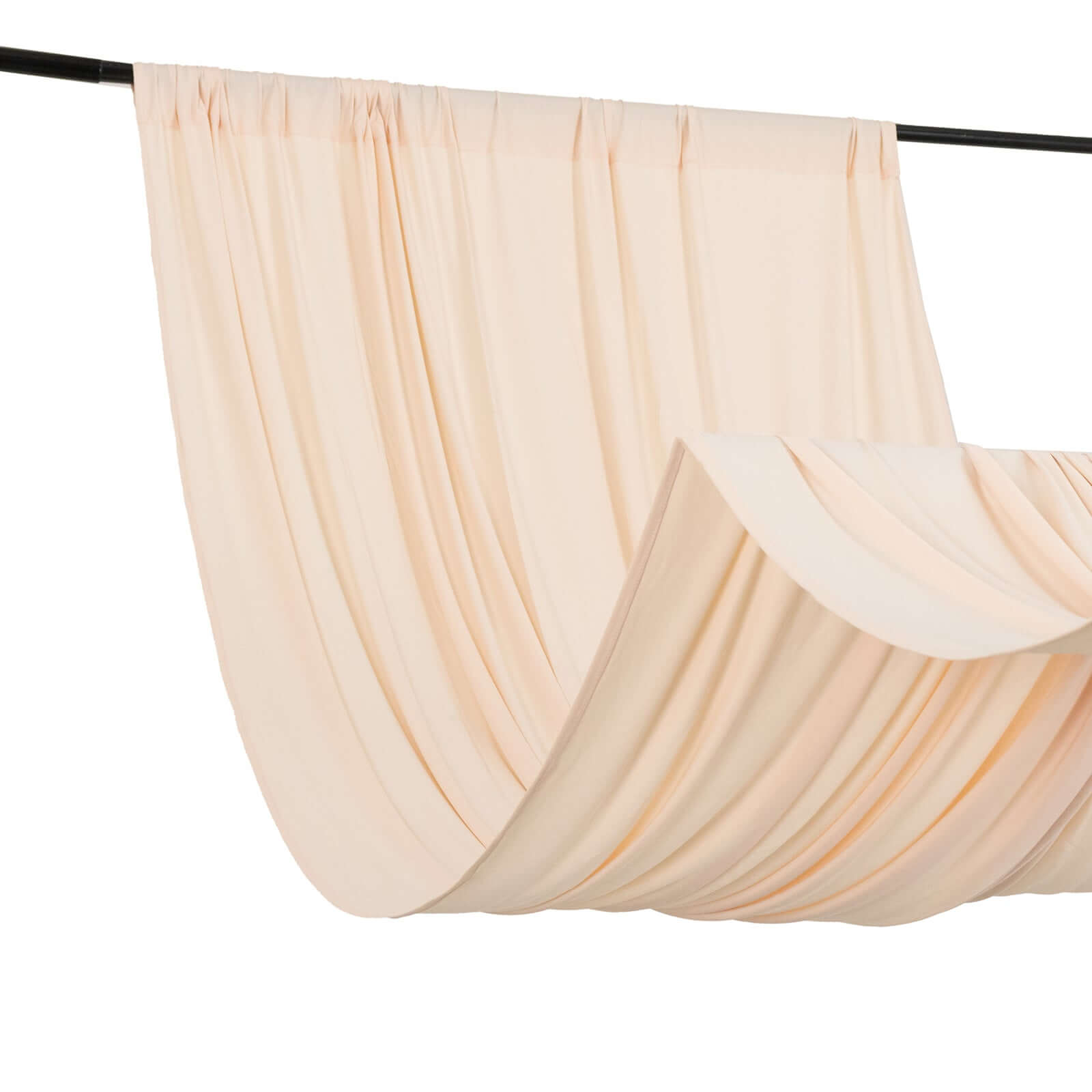 Hot Deal! Blush Spandex 4-Way Stretch Wrinkle-Free Event Backdrop Curtain, 5ft x 14ft with Rod Pockets