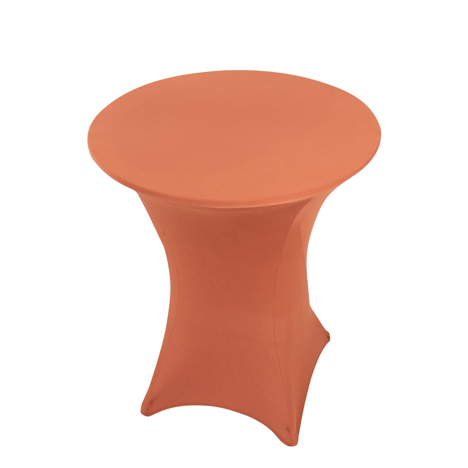Stretchable Spandex Cocktail Table Cover in Terracotta (Rust) - Easy Maintenance for 33 - 36' Tables