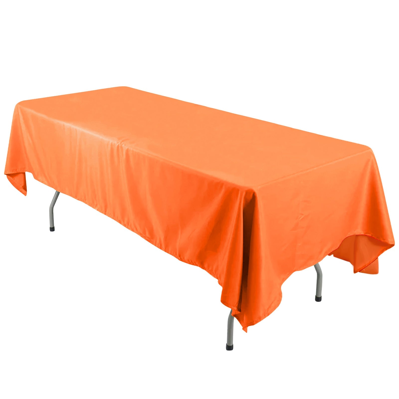 Hot Sale! Orange 60x126 Rectangle Polyester Tablecloth - Wrinkle-Free Table Cover