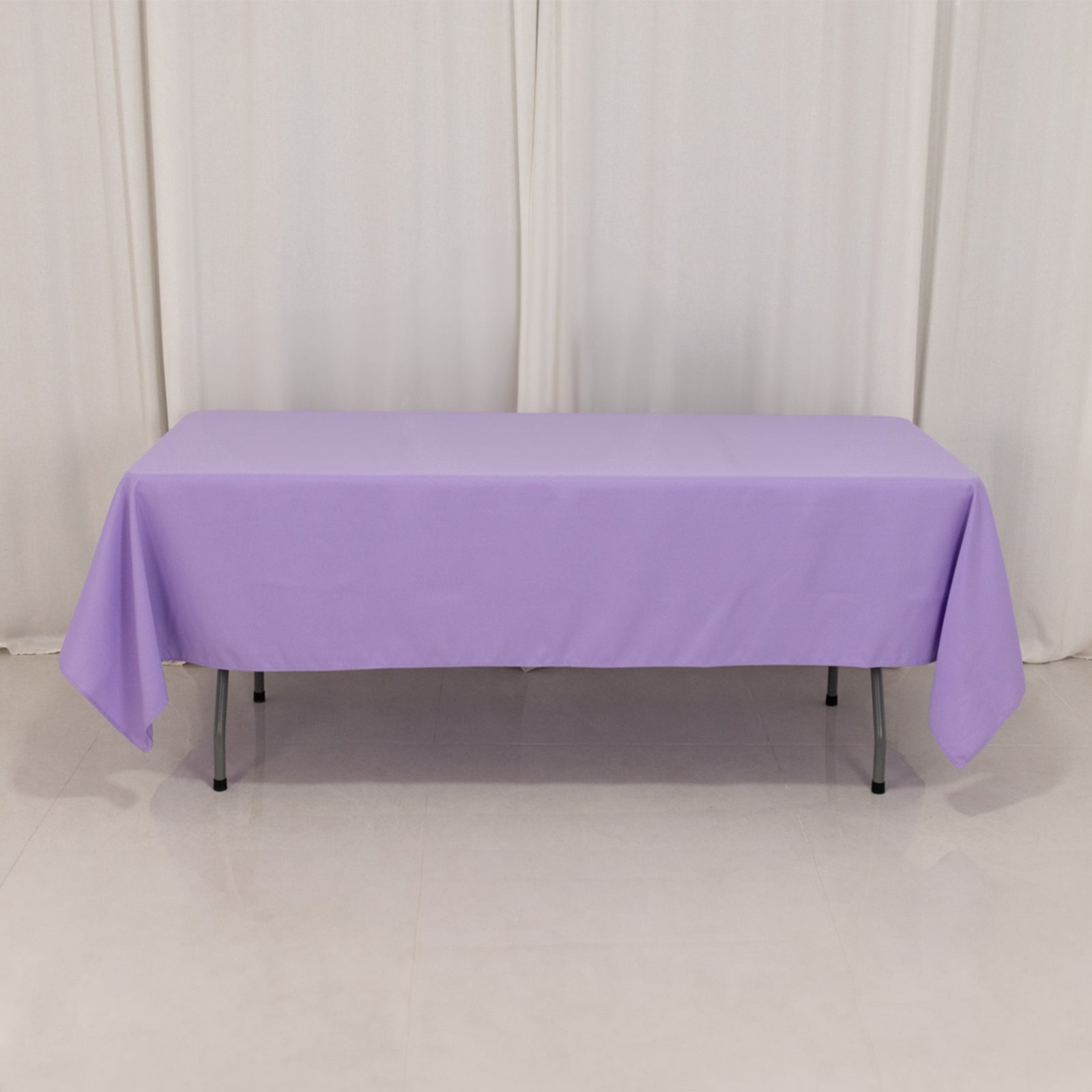 Hot Sale! Durable 220GSM Wrinkle-Resistant Lavender Lilac Premium Polyester Rectangle Tablecloth 60x102