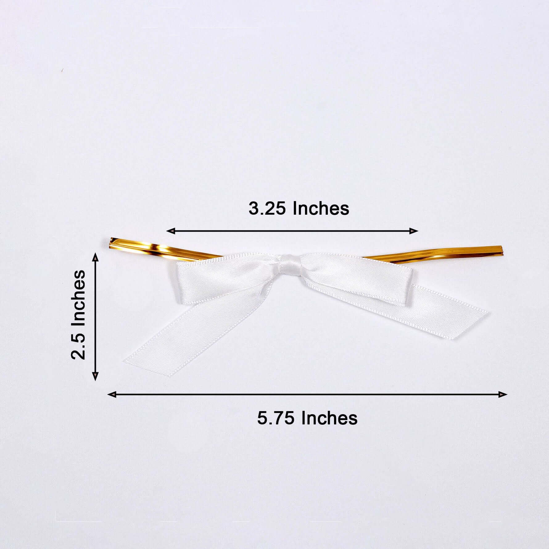 50 Pcs White Satin Ribbon Bows with Twist Ties - Ideal for Party Favors and Gift Decor