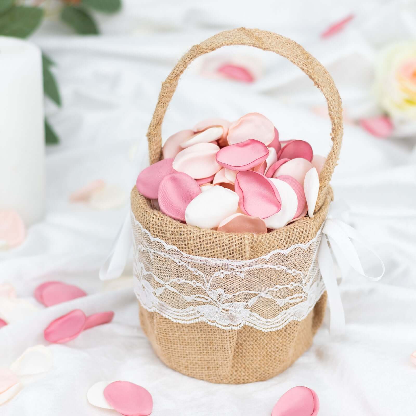 400-Piece Blush Mix Matte Silk Round Rose Petal Confetti for Event Decor