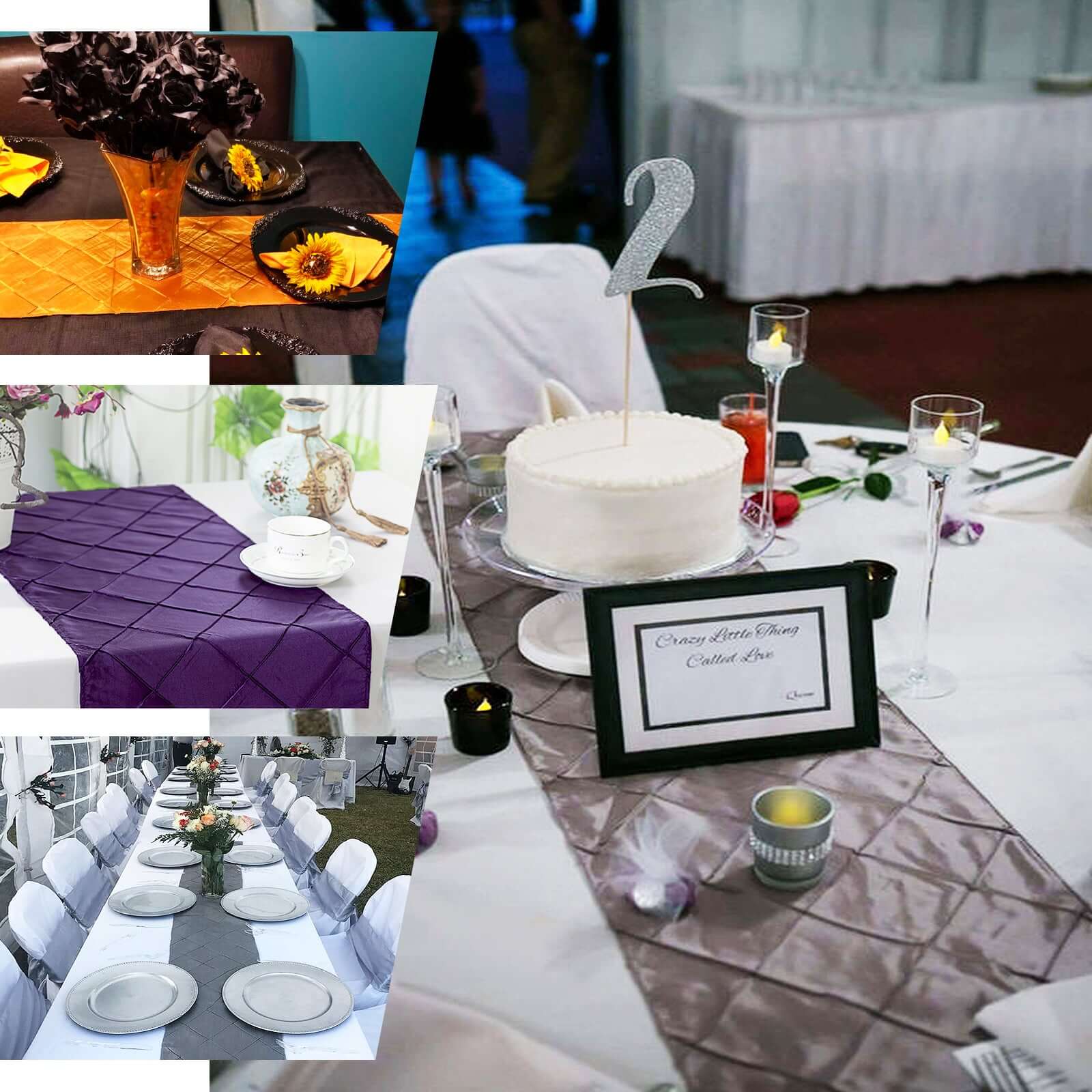 Exclusive 12x108 Gold Taffeta Pintuck Table Runner