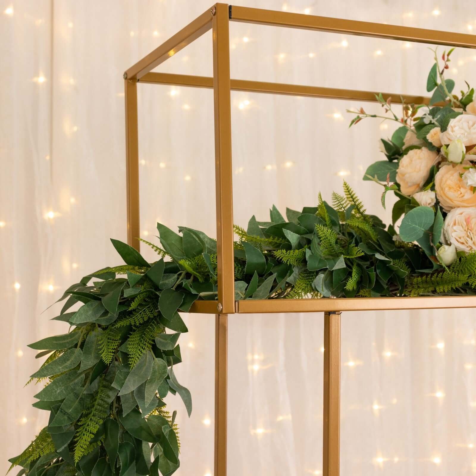 Heavy Duty Gold Metal Rectangular Tall Floral Display Rack - 48 Inches