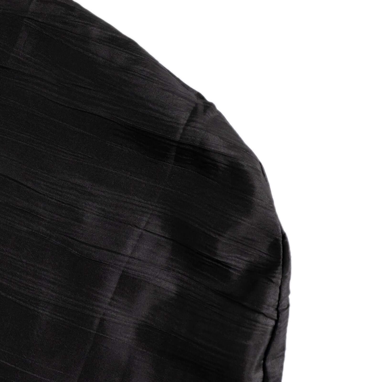 Premium Reusable Black Crinkle Crushed Taffeta Banquet Chair Cover