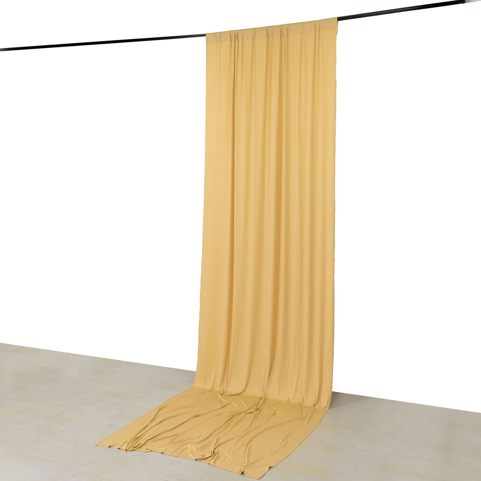 Hot! Champagne 4-Way Stretch Wrinkle-Free Spandex Event Curtain - 5ftx14ft