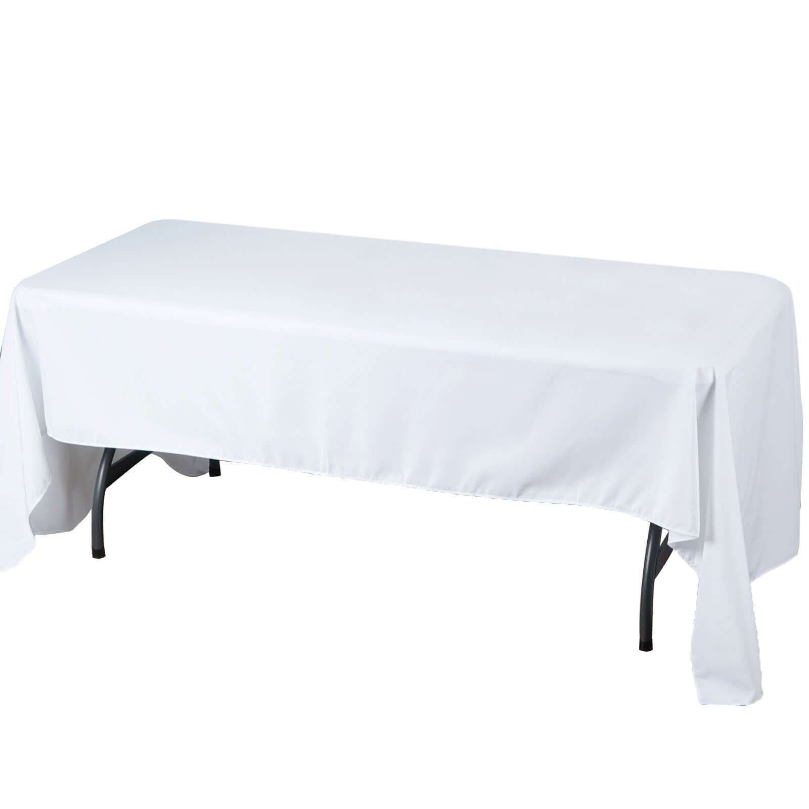 Special Offer! White 60x126 Rectangle Premium Polyester Tablecloth - 220GSM Stain-Resistant for Events