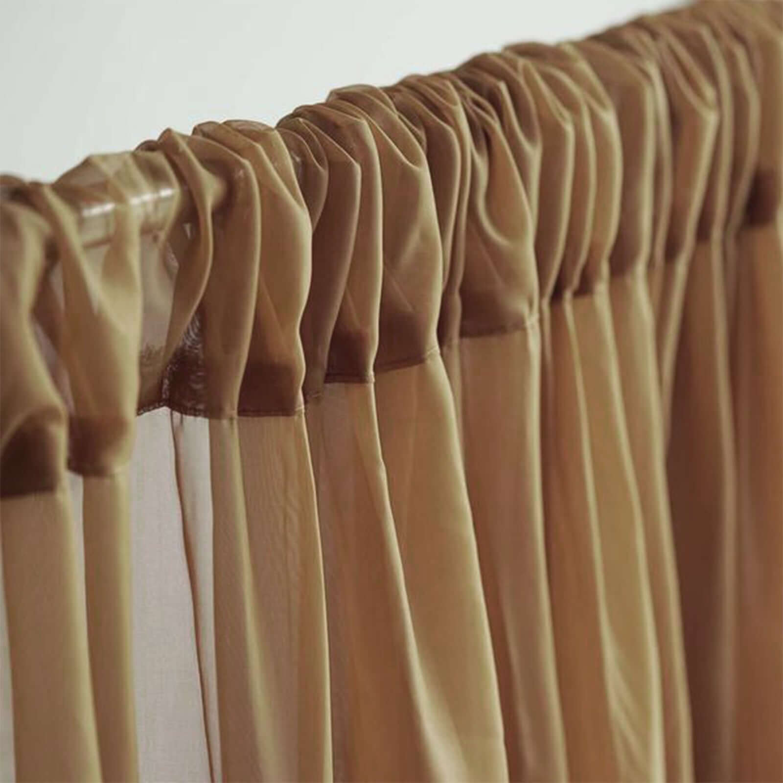 Hot Deal! 2-Pack Gold 10ftx10ft Flame-Resistant Chiffon Event Curtain Drapes with Rod Pockets