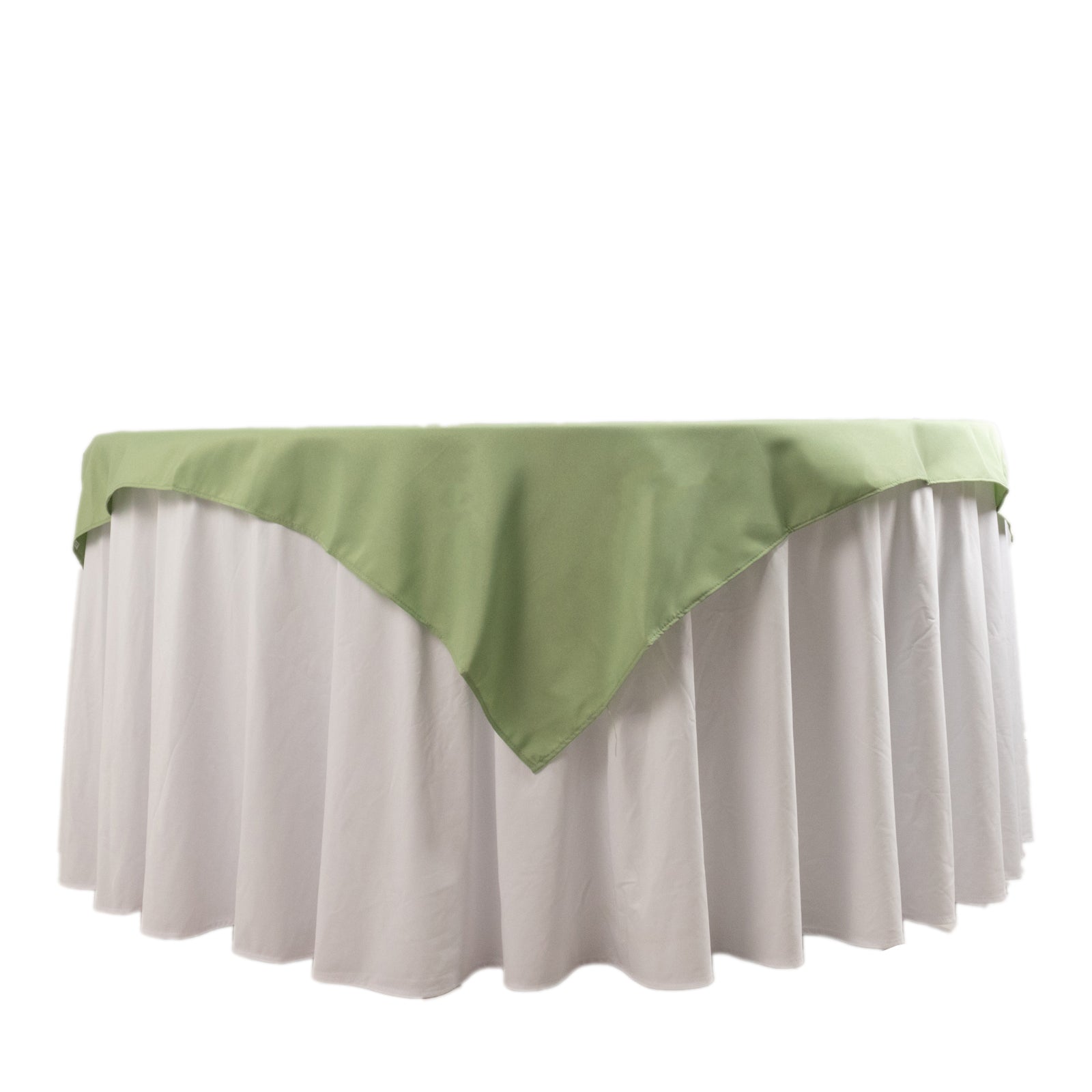 Hot Sale! 54x54 Sage Green Premium Polyester Square Table Overlay - Stain & Wrinkle Resistant 220GSM Table Topper