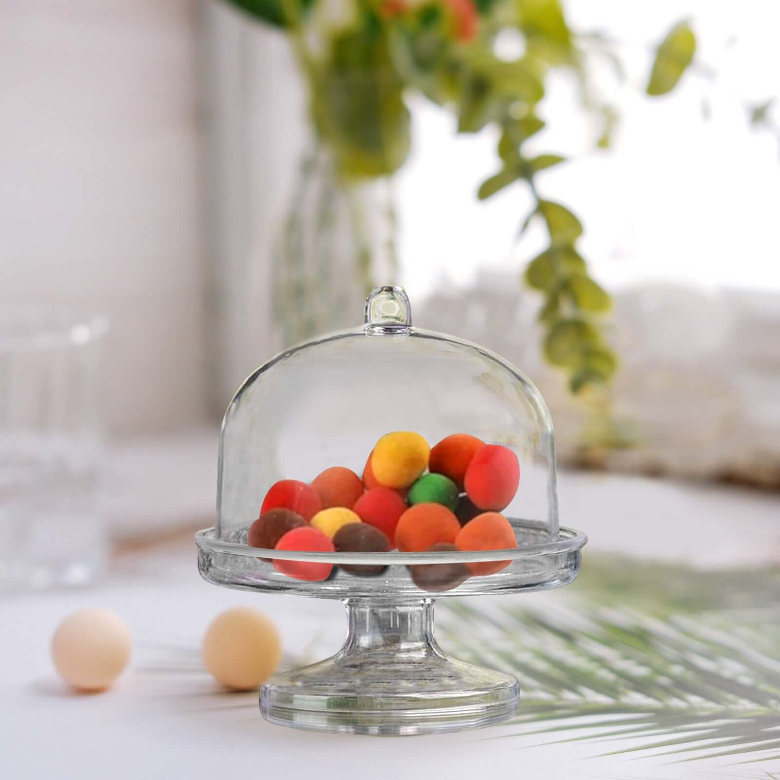 12-Pack Clear Fillable Mini Pedestal Candy Containers with Dome Lid - Ideal for Party Favors