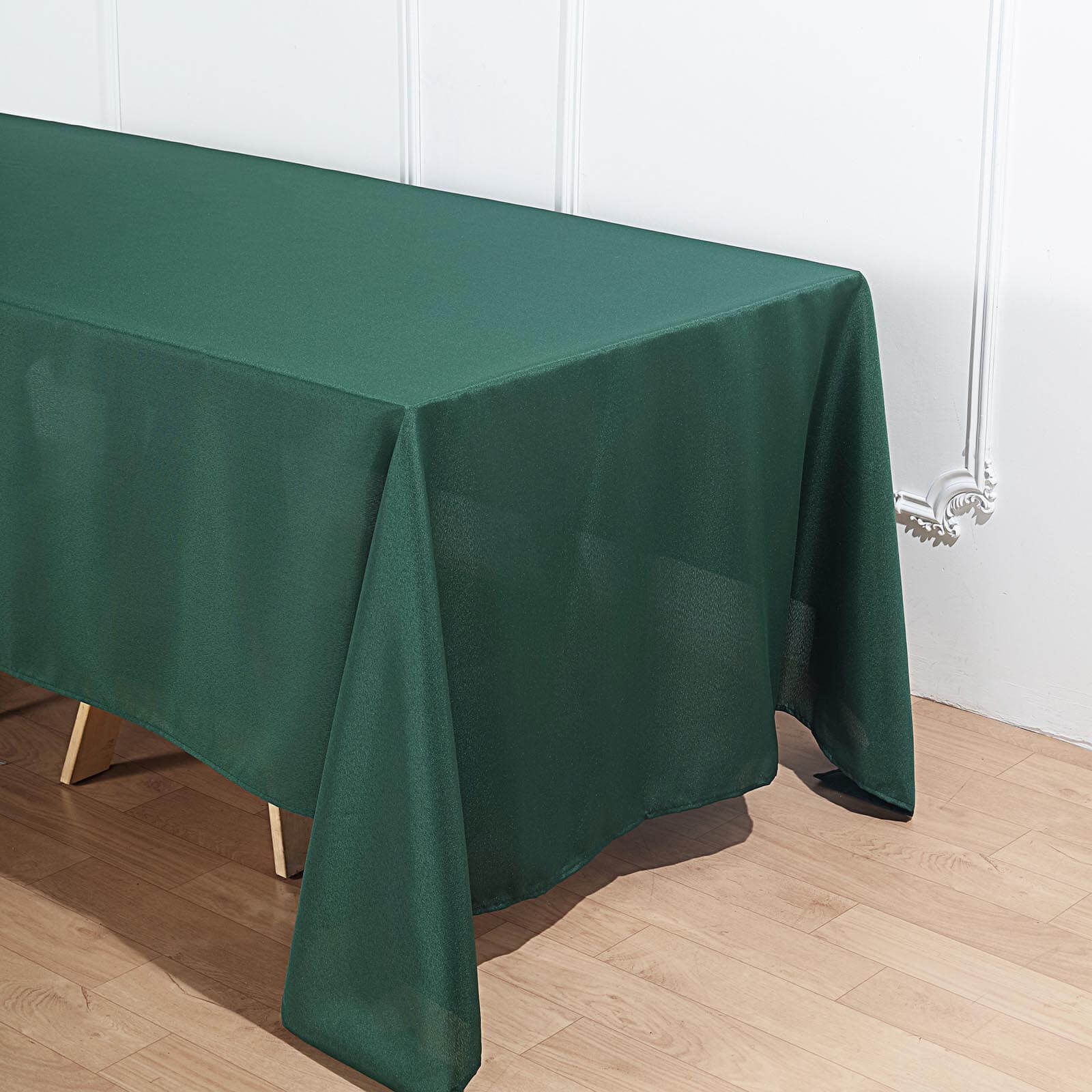 Hot Sale! Durable and Stylish 72x120 Polyester Rectangle Tablecloth in Hunter Emerald Green