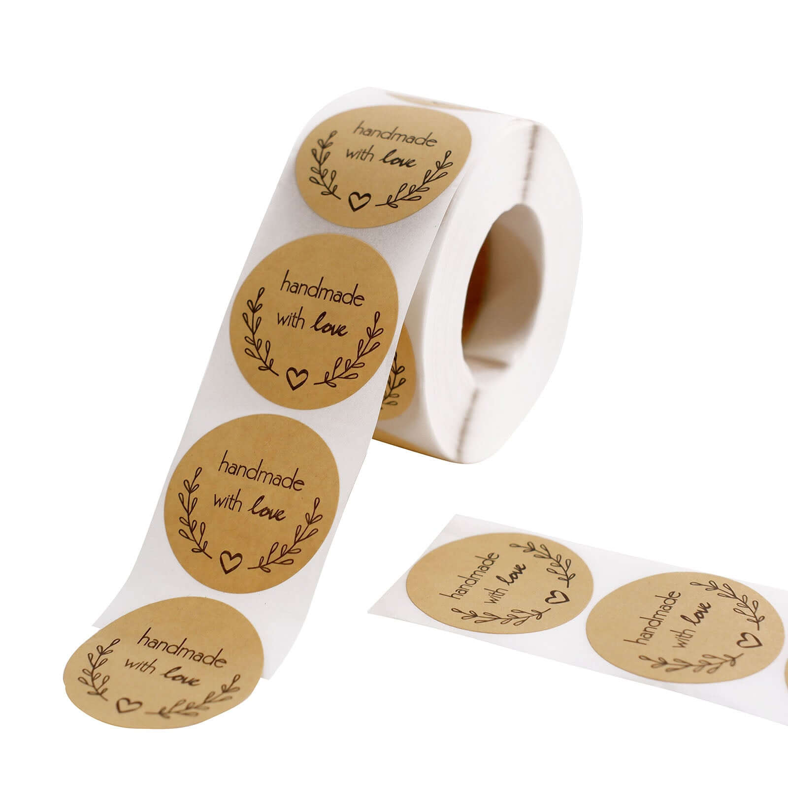 500 Pcs 1.5" Handmade Olive Branch Stickers - Ideal for Bakery Boxes