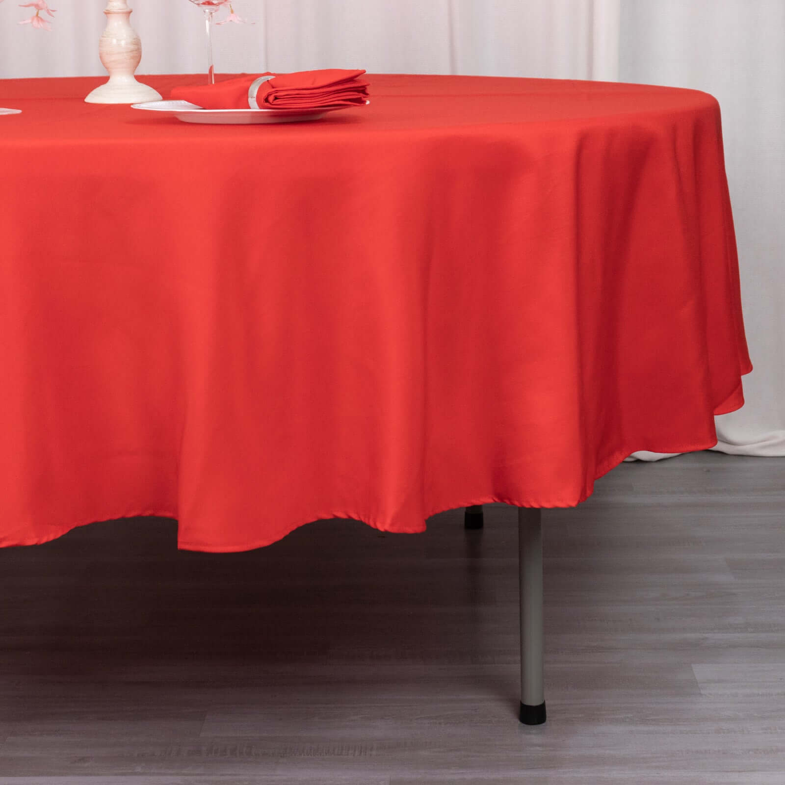 Hot Sale! Red 90-Inch Premium Polyester Round Tablecloth - Stain & Wrinkle Resistant, 220GSM