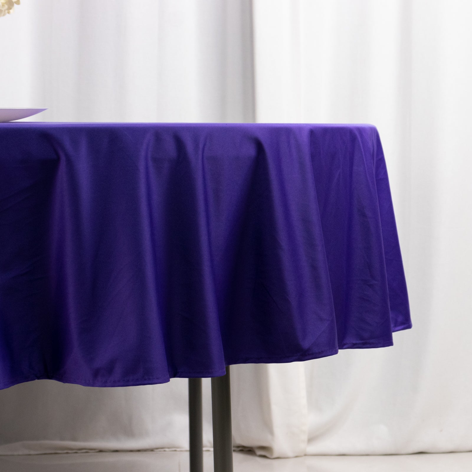 Premium Purple 90-Inch Round Scuba Tablecloth - Stain & Wrinkle Resistant