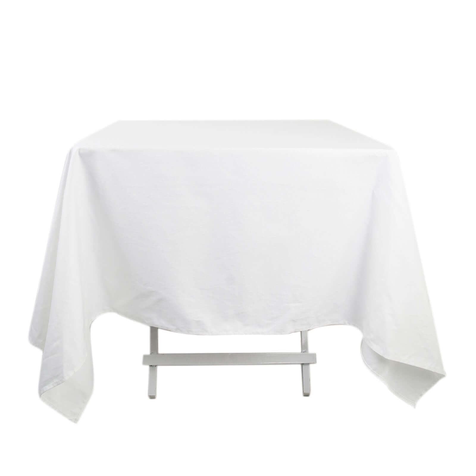 Get This Sophisticated 100% Cotton White 70x70 Square Tablecloth - Soft & Breathable