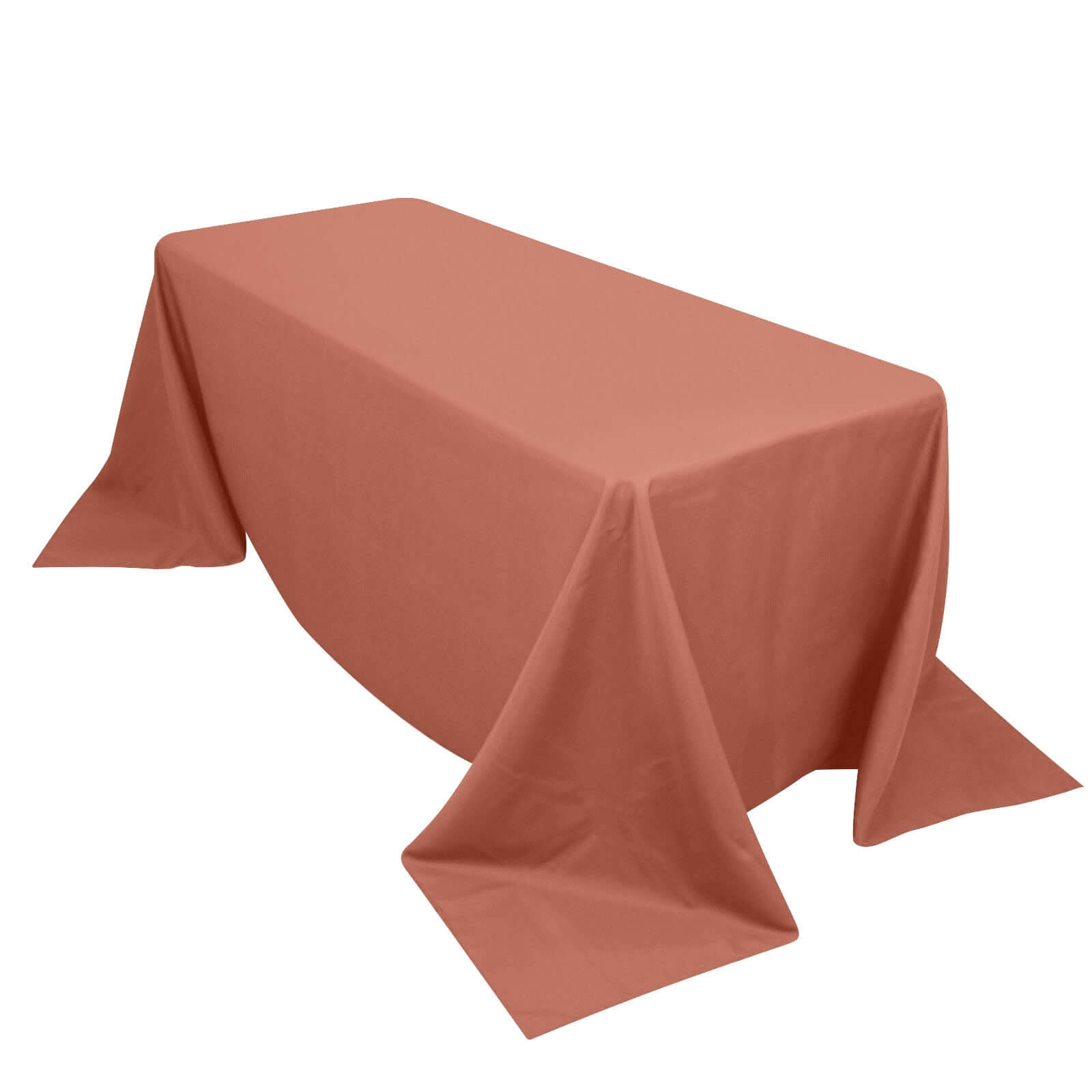 Hot Deal! 90x132 Premium Seamless 220GSM Stain-Resistant Terracotta (Rust) Polyester Tablecloth