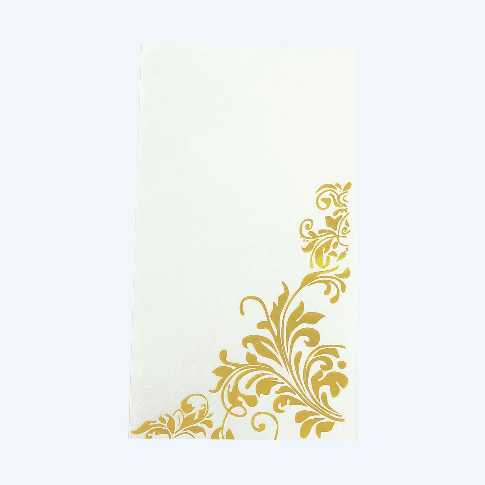 Hot! 50-Pack White Paper Dinner Napkins with Gold Baroque Floral Print