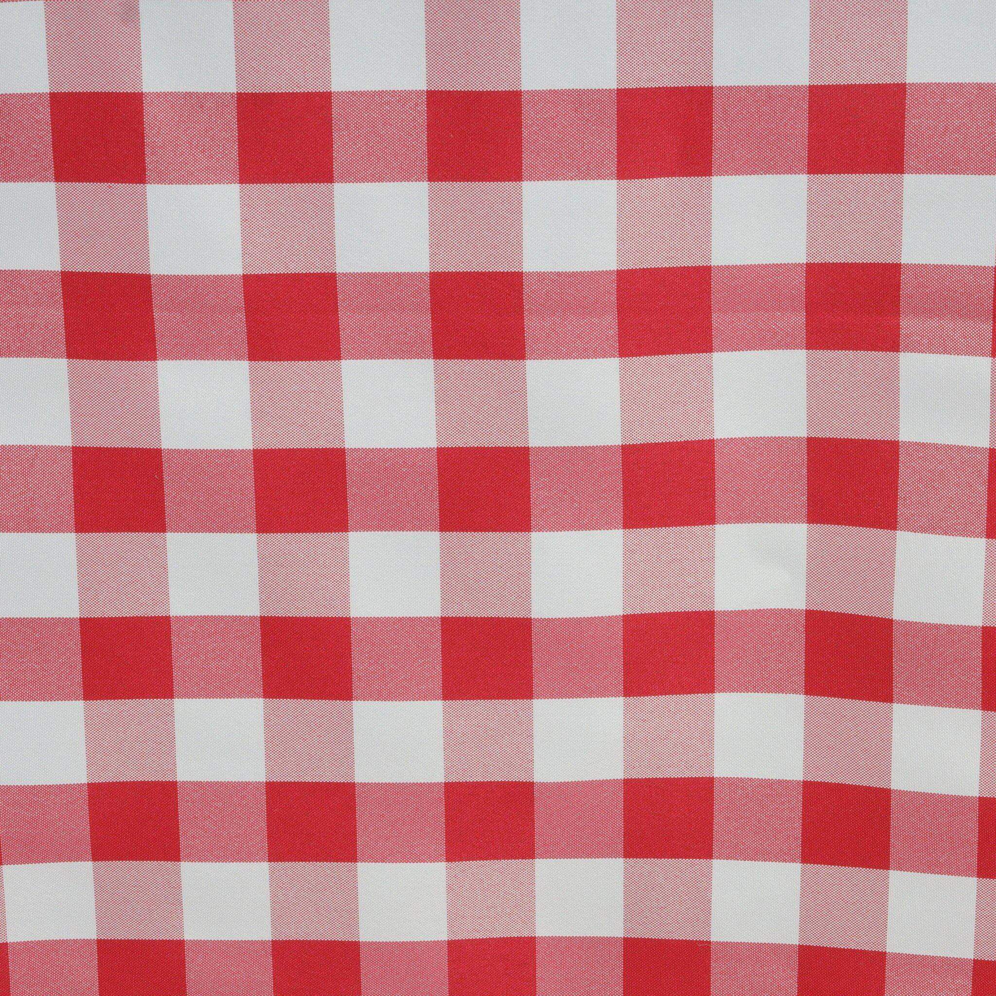 Hot! White/Red Checkered Buffalo Plaid Polyester 60x102 Rectangle Tablecloth