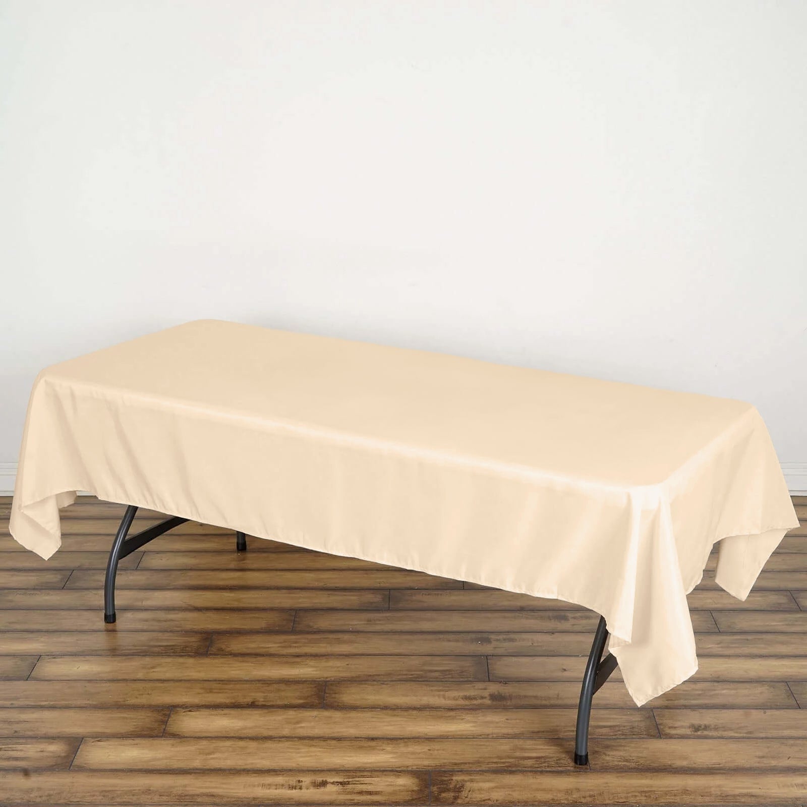 Beige 60x102 Rectangle Polyester Tablecloth - Durable & Elegant Table Cover