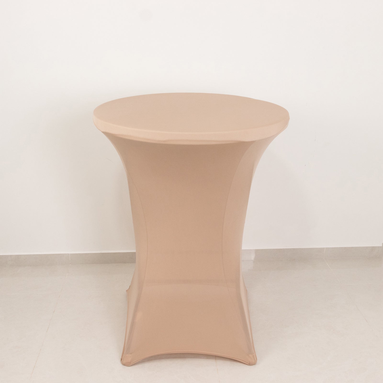 Stretchable Nude Spandex Cocktail Table Cover for 24 - 32 Inch Tables, Easy to Maintain