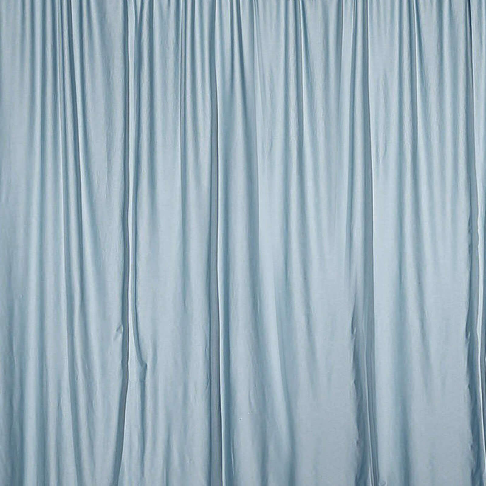 2-Pack 10ftx10ft Dusty Blue Scuba Polyester Wrinkle-Free Flame-Resistant Event Curtain Drapes