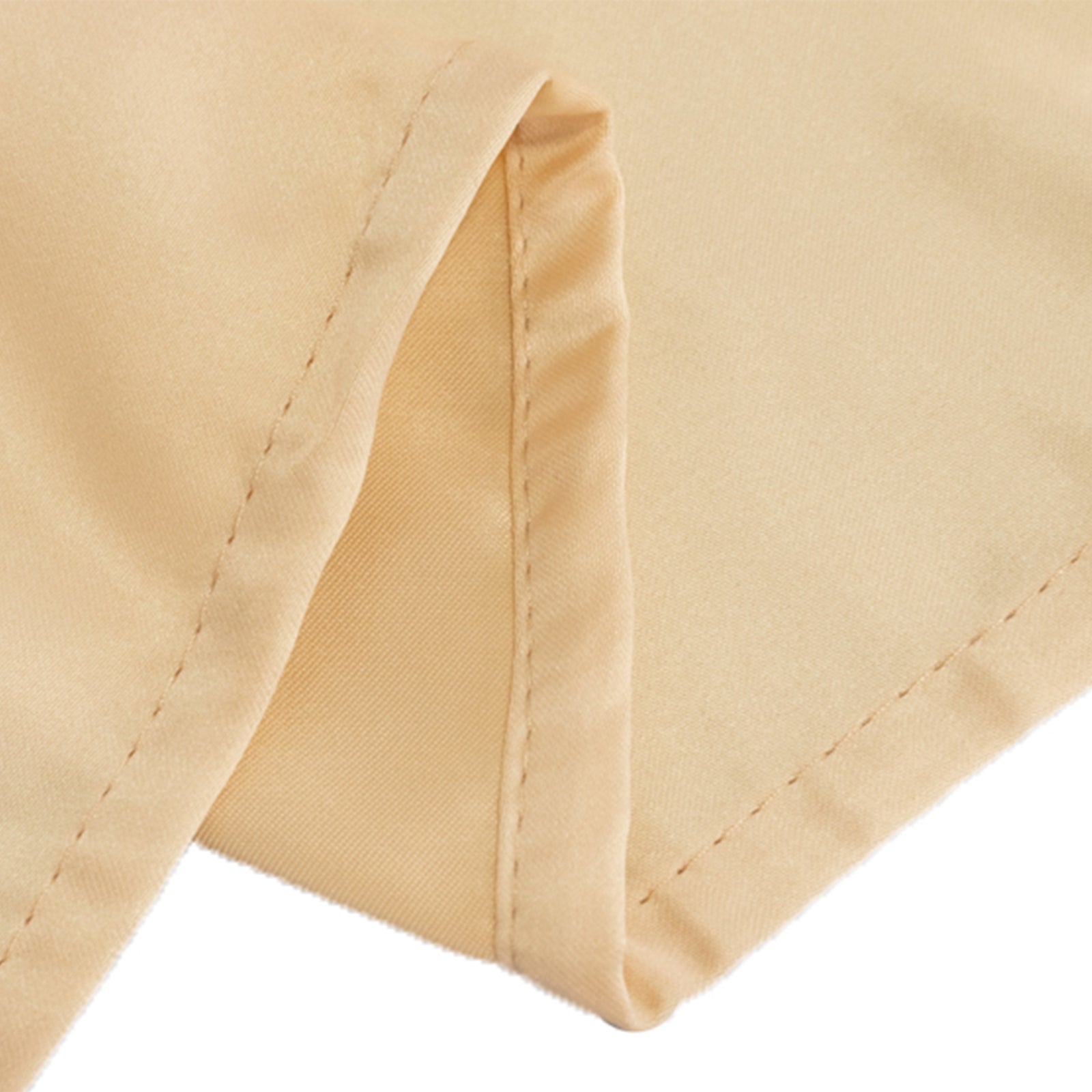 Exclusive Lamour Satin 120-Inch Round Beige Tablecloth - Seamless with Soft Sheen