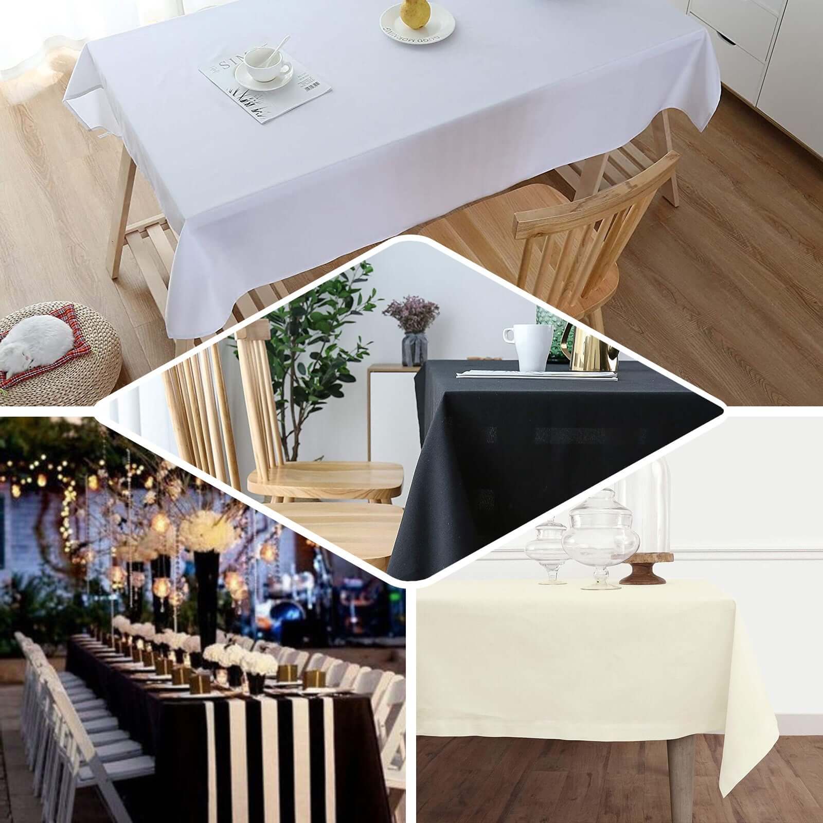 Soft and Breathable 100% Cotton White Rectangle Tablecloth, 60x102