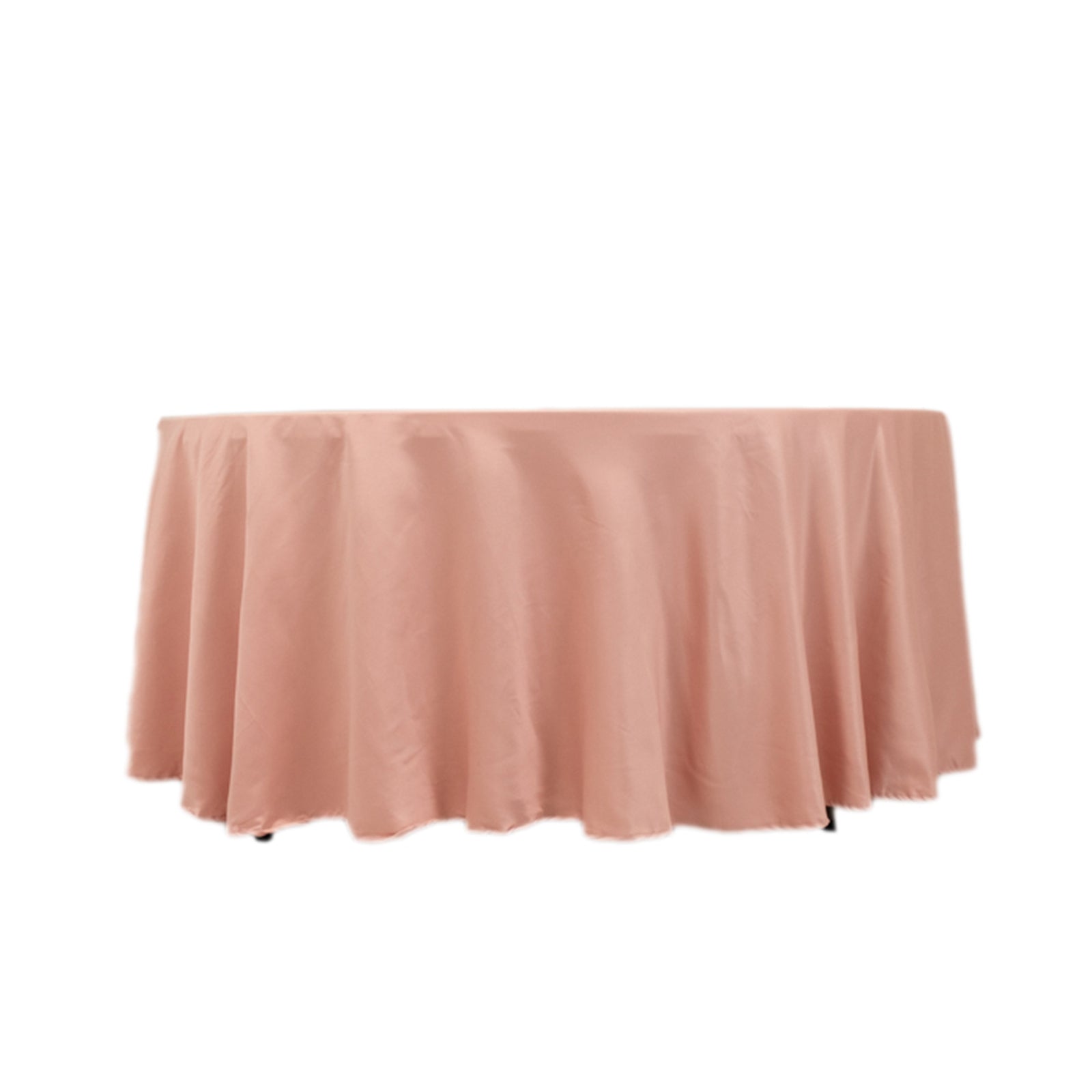 Durable Silk-Like Lamour Satin Round Tablecloth in Dusty Rose, 108 Inches - Ideal for Events