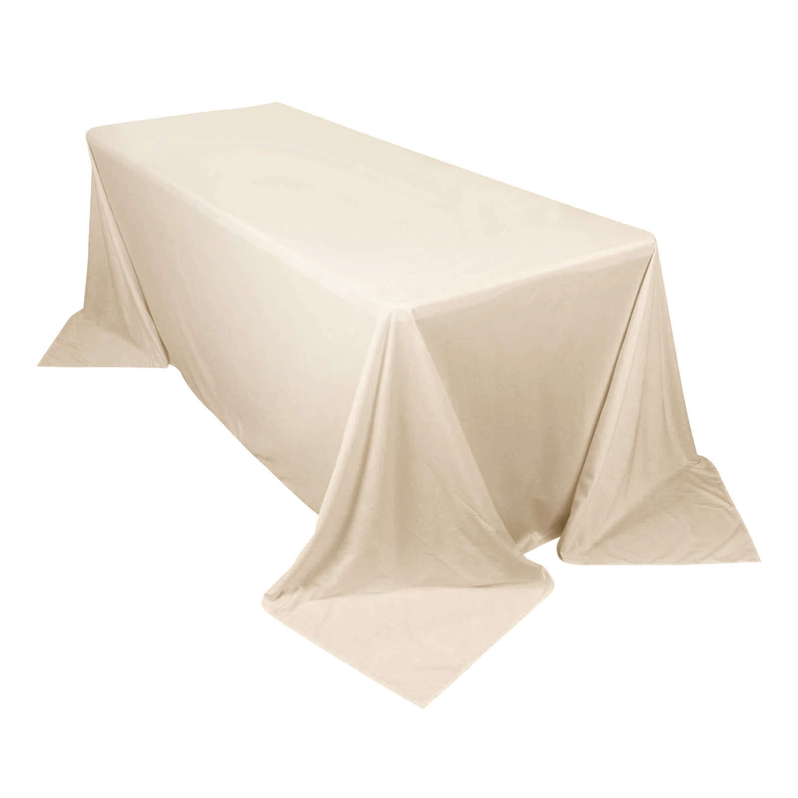 Exclusive Beige Scuba Polyester Wrinkle-Free & Stain-Resistant 90x132 Tablecloth