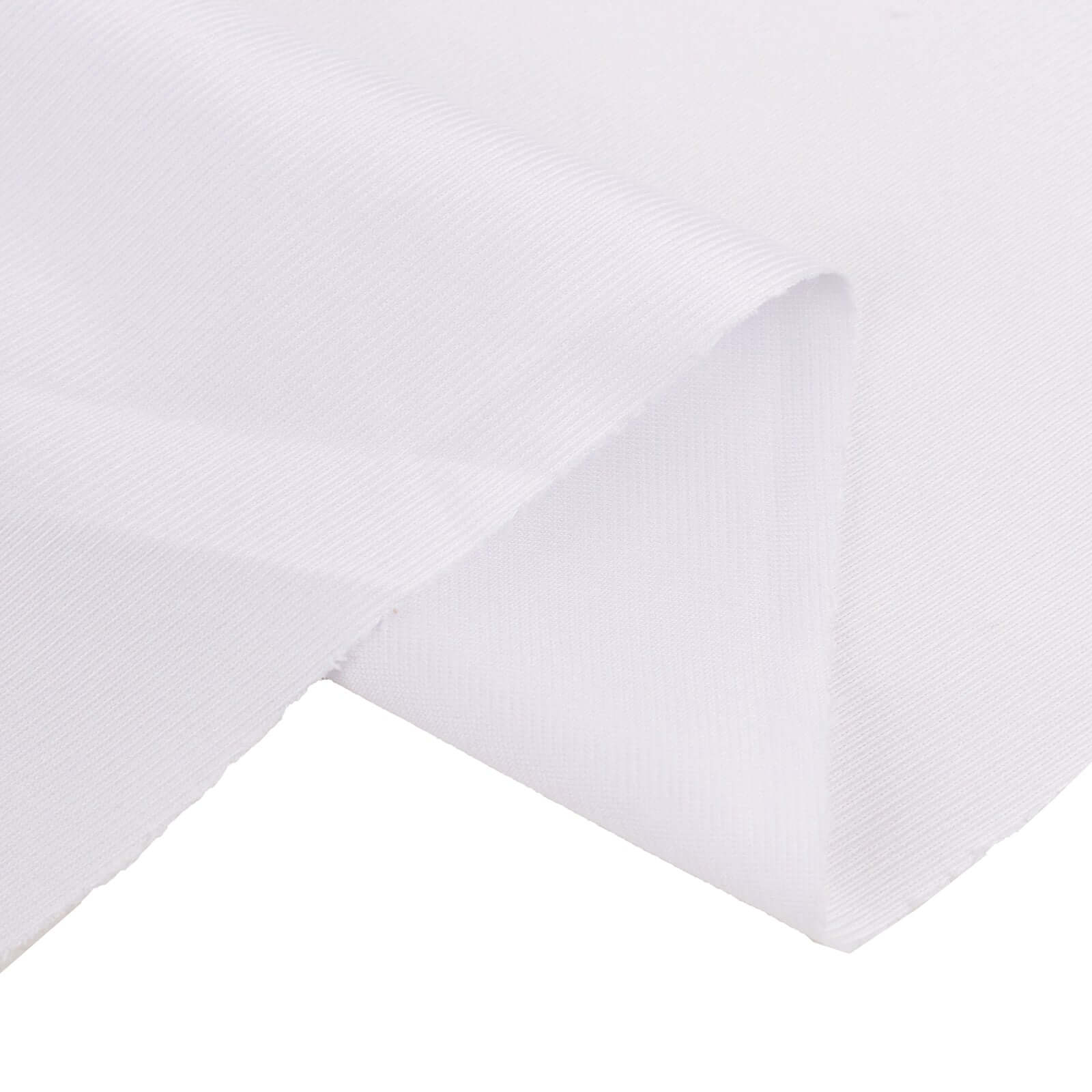 Premium Wrinkle-Free White Scuba Polyester Fabric Roll - 60 Inches by 10 Yards