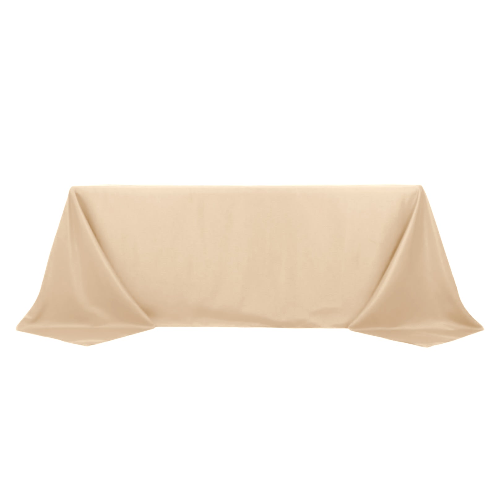 Beige Seamless Wrinkle-Resistant 90x132 Polyester Rectangle Tablecloth