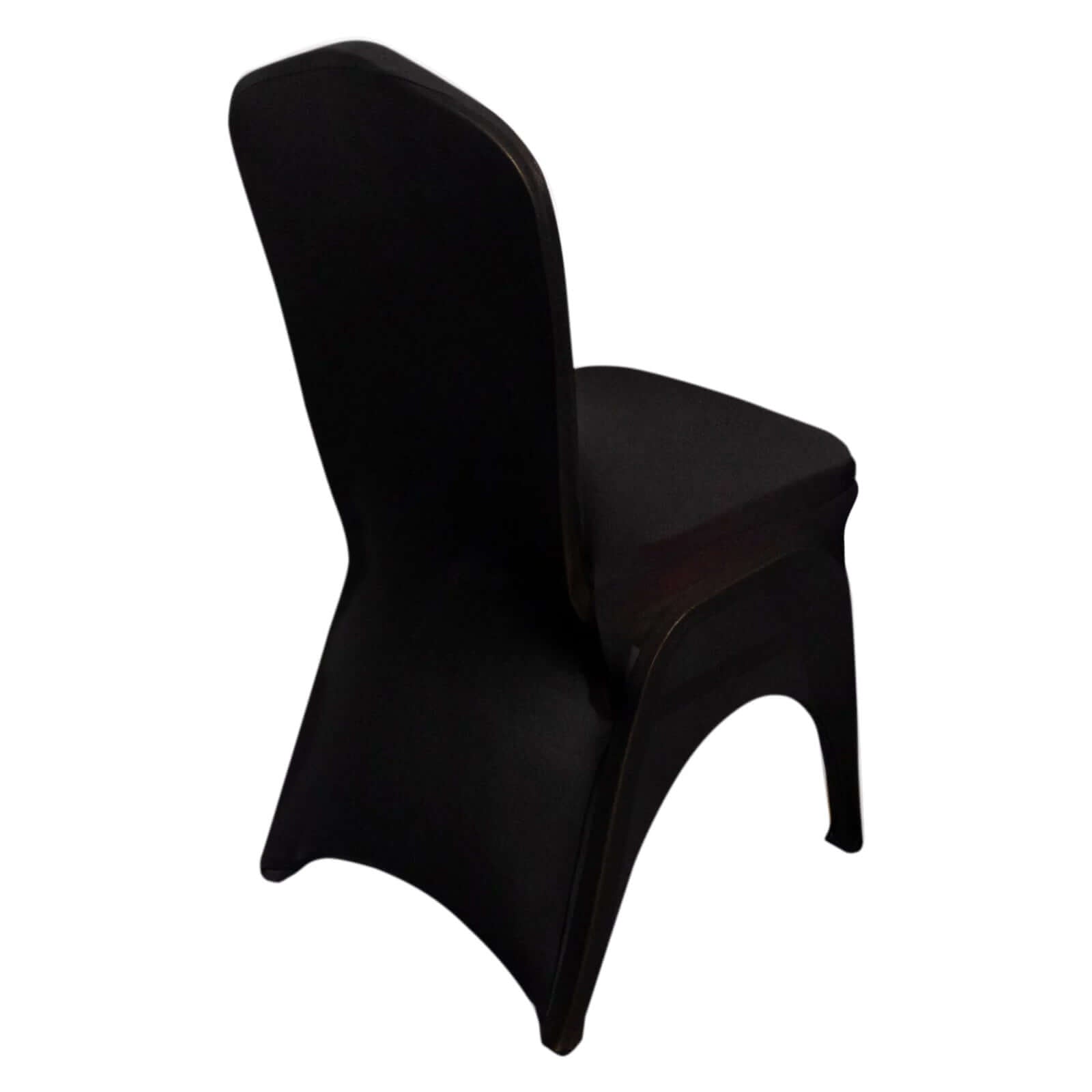 Hot! Black Premium Stretch Spandex Banquet Chair Cover - Durable 160GSM Fabric with 3 - Way Arch & Foot Pockets