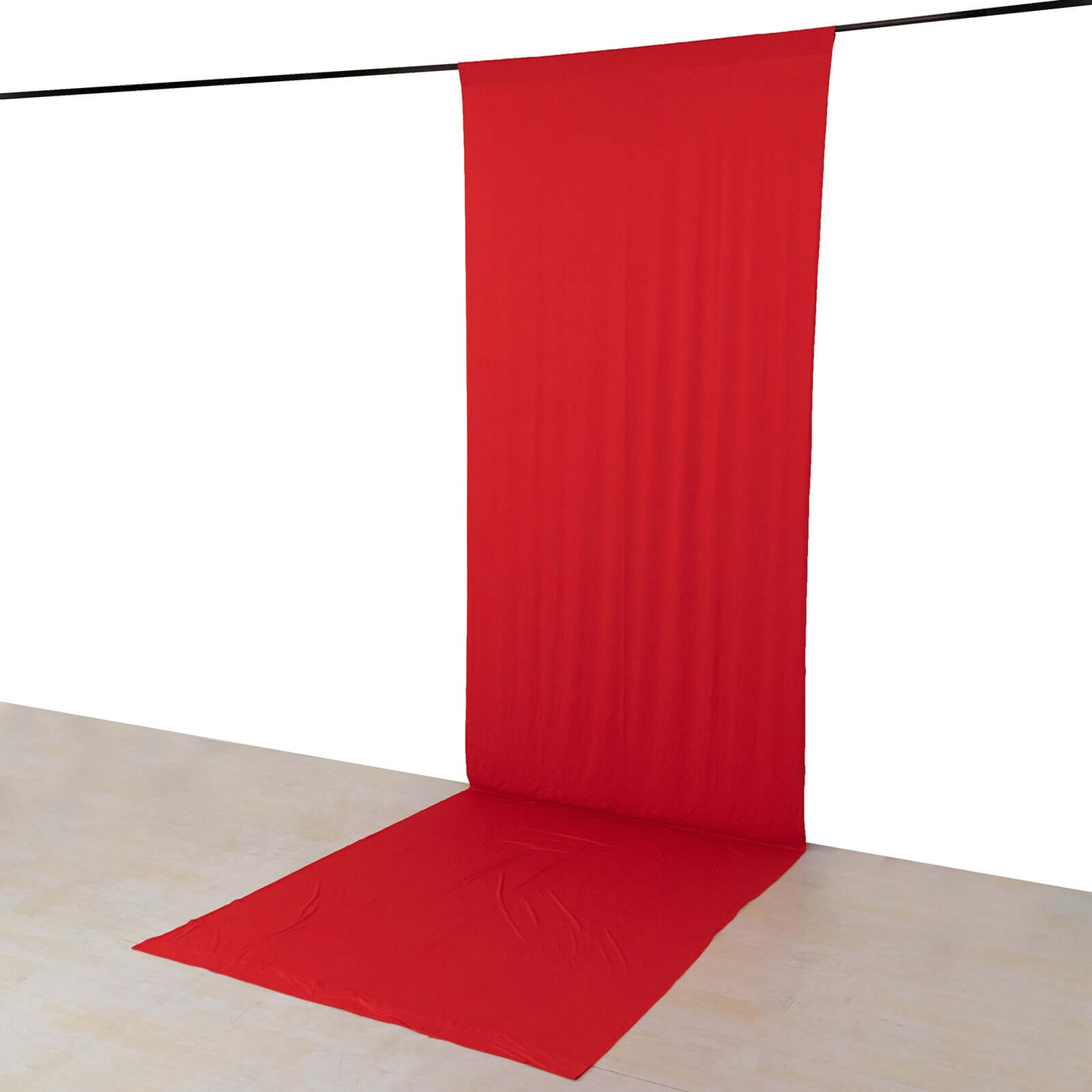 Hot Deal! Red 4-Way Stretch Wrinkle-Free Spandex Event Backdrop Curtain, 5ftx16ft with Rod Pockets