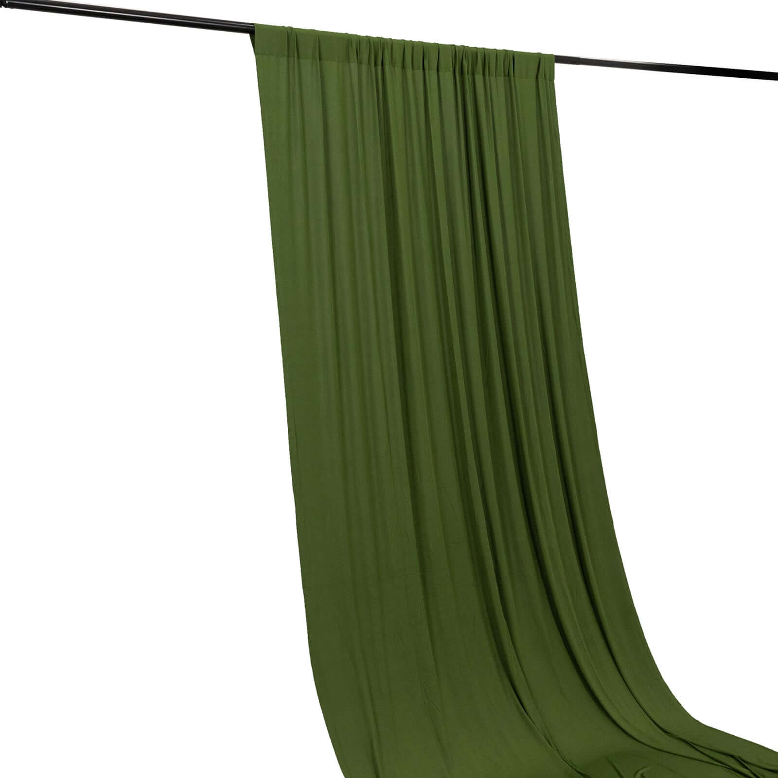 Premium Olive Green 4-Way Stretch Spandex Event Backdrop Drapes, Wrinkle-Free - 5ft x 14ft