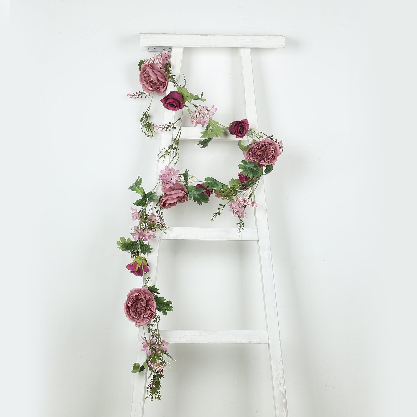Hot! 6ft Dusty Rose Artificial Silk Peony & Rose Flower Garland