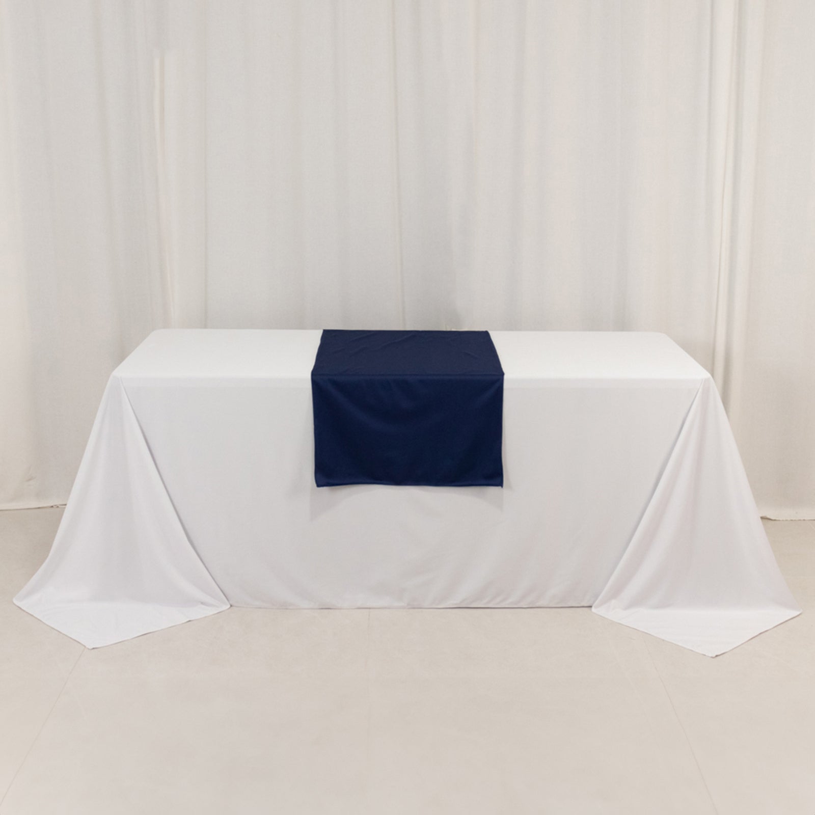 Navy Blue Durable Polyester 24x72 Table Runner for Trade Shows