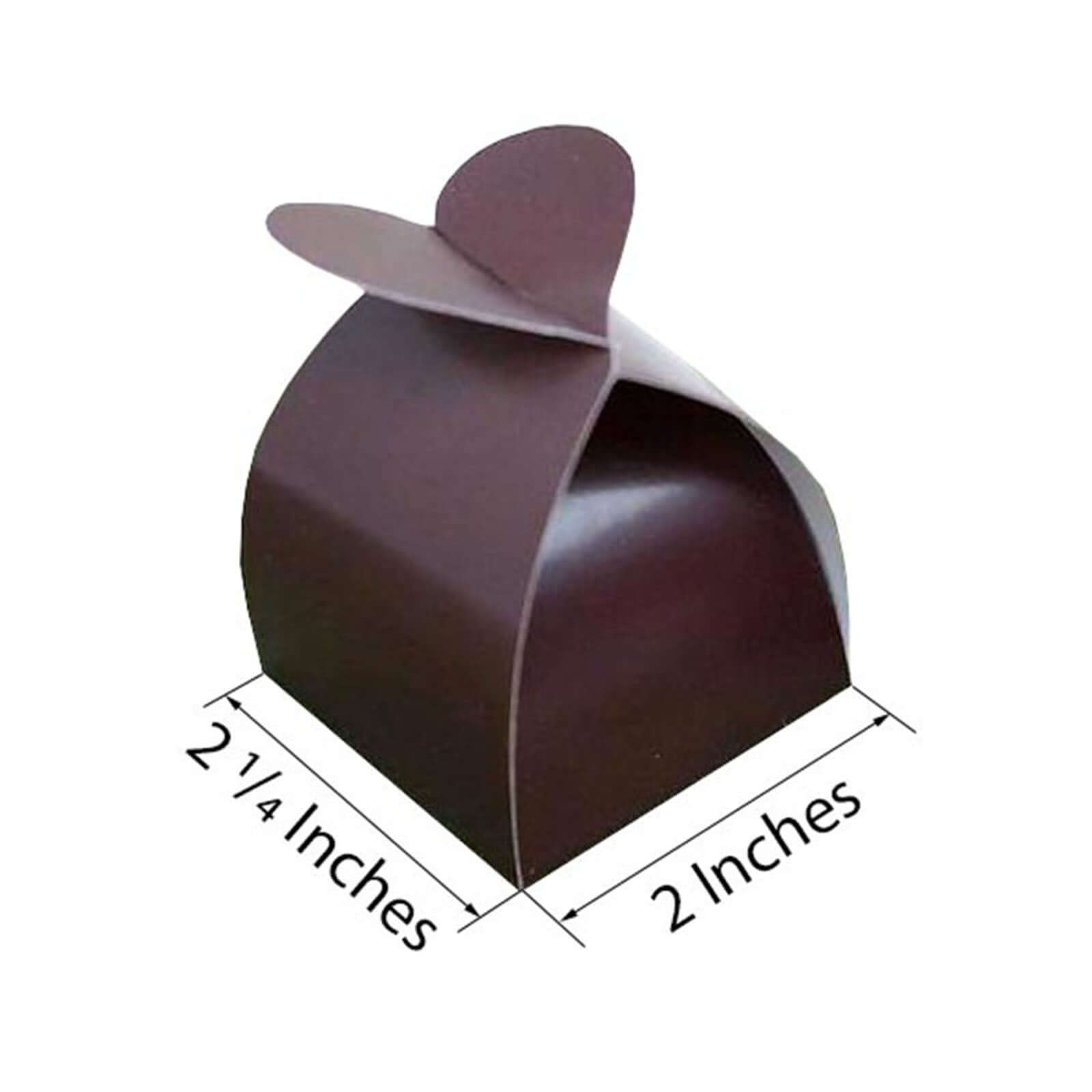 100-Piece Set of Black Heart-Shaped Twist-Top Boxes for Wedding Favors and Gifts