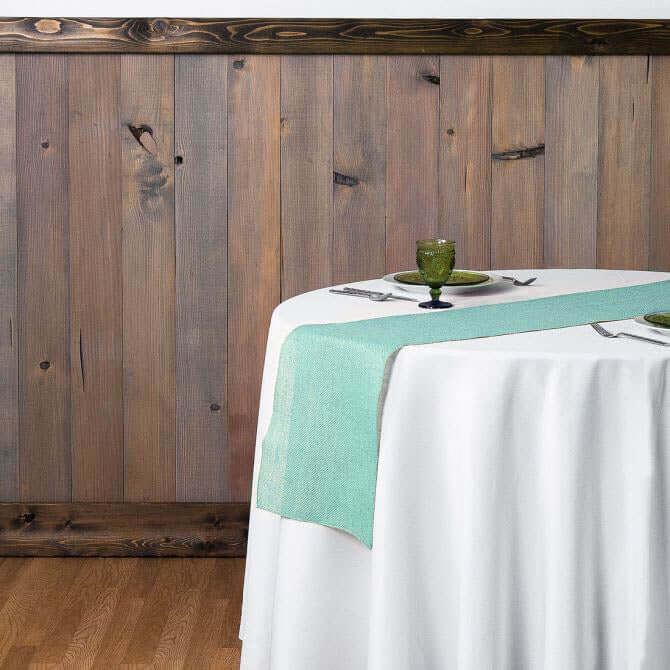 Turquoise 14x108 Burlap Jute Table Runner - Rustic Boho Style Tabletop Linen Decor
