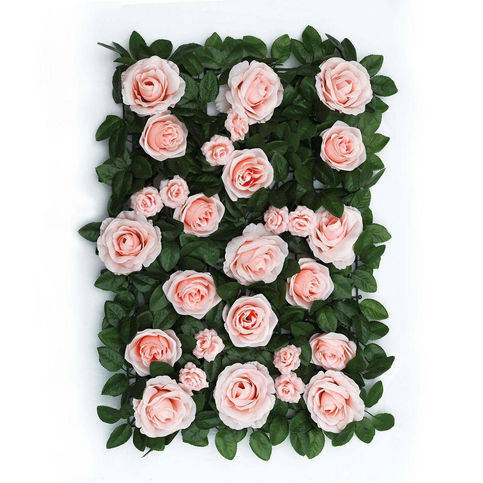 4-Piece Set of 12 Sq ft. Blush Silk Rose Flower Wall Panels for Easy Installation